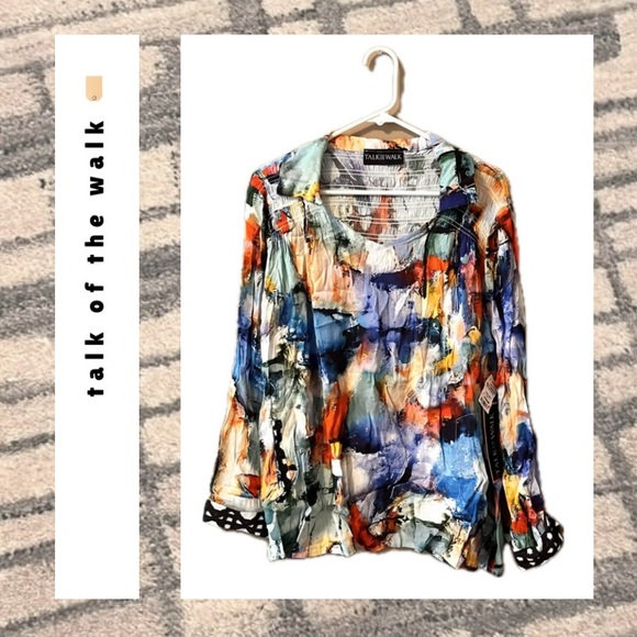 🏷️🎉🆕 • abstract multicolor polka dot watercolor tunic top - Picture 1 of 17